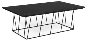 Porto Deco Černý mramorový konferenční stolek Rofus 120 x 76 cm s černou podnoží Porto Deco