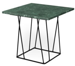 Porto Deco Zelený mramorový odkládací stolek Rofus s černou podnoží 50 x 50 cm Porto Deco