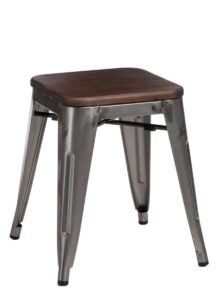 Culty Metalická kovová stolička Tolix 45 s dřevěným sedákem Culty