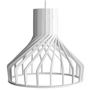 Nordic Design Bílé dřevěné závěsné světlo Vegas Fat Ø 38 cm Nordic Design