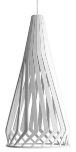 Nordic Design Bílé dřevěné závěsné světlo Vegas Tall Ø 34 cm Nordic Design