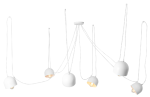 Nordic Design Bílé kovové závěsné světlo Pop 6 Nordic Design