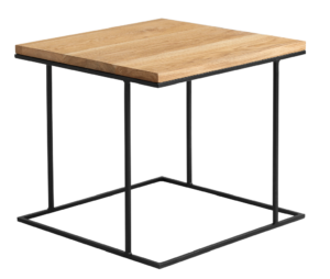 Nordic Design Přírodní masivní konferenční stolek Valter s černou podnoží 50x50 cm Nordic Design