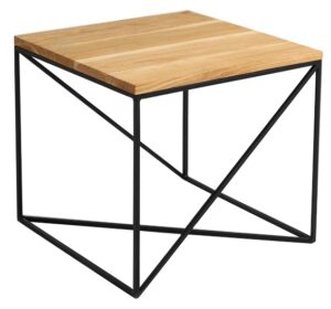 Nordic Design Přírodní konferenční stolek Mountain 50 cm s černou podnoží Nordic Design
