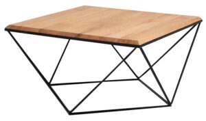 Nordic Design Přírodní konferenční stolek Deryl 80x80 cm s černou podnoží Nordic Design