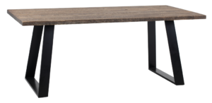 Nordic Design Hnědý masivní jídelní stůl Hof 180x90 cm s černou podnoží Nordic Design