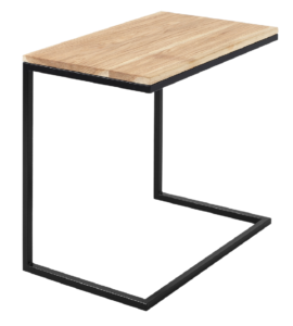 Nordic Design Přírodní masivní odkládací stolek Lupo s černou podnoží 60x40 cm Nordic Design