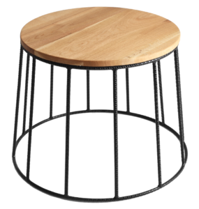 Nordic Design Přírodní masivní konferenční stolek Vito s černou podnoží Ø 50 cm Nordic Design