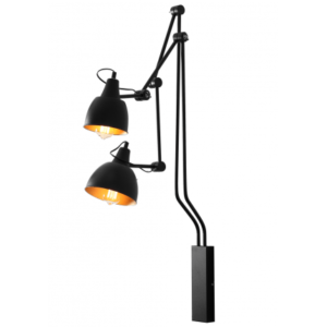 Nordic Design Černá kovová nástěnná lampa Cobain Nordic Design