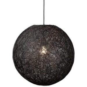 Moebel Living Černé závěsné kulaté světlo Moon 45 cm Moebel Living