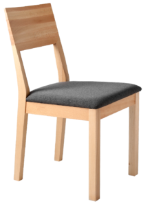Nordic Design Přírodní dřevěná jídelní židle Forman s šedým látkovým sedákem Nordic Design