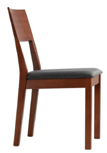 Nordic Design Hnědá dřevěná jídelní židle Forman s šedým látkovým sedákem Nordic Design