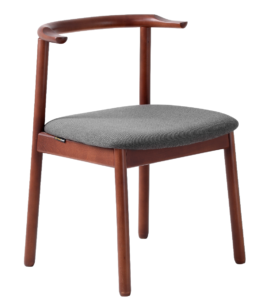 Nordic Design Hnědá dřevěná jídelní židle Kube s šedým látkovým sedákem Nordic Design