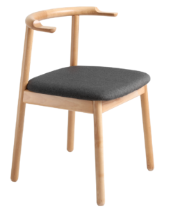 Nordic Design Přírodní dřevěná jídelní židle Kube s šedým látkovým sedákem Nordic Design