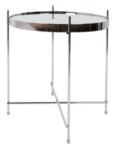 Stříbrný kulatý odkládací stolek ZUIVER CUPID 43 cm Zuiver