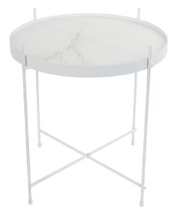 Bílý mramorový odkládací stolek ZUIVER CUPID O 43 cm Zuiver