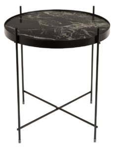 Černý mramorový odkládací stolek ZUIVER CUPID 43 cm Zuiver