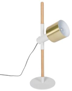 Bílá stolní lampa ZUIVER IVY s mosazným stínidlem Zuiver