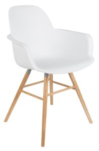 Bílá plastová jídelní židle ZUIVER ALBERT KUIP s područkami Zuiver