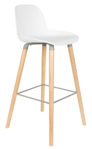 Bílá plastová barová židle ZUIVER ALBERT KUIP 75 cm Zuiver
