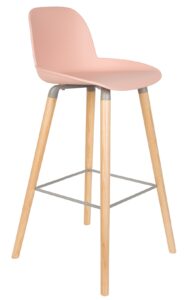 Růžová plastová barová židle ZUIVER ALBERT KUIP 75 cm Zuiver