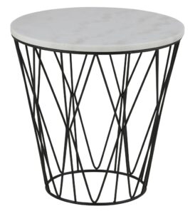 SCANDI Bílý mramorový odkládací stolek Marila 50 cm SCANDI