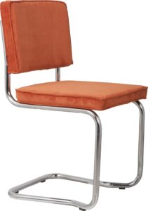 Oranžová manšestrová jídelní židle ZUIVER RIDGE KINK RIB Zuiver