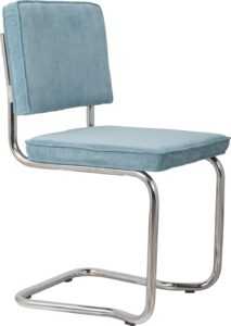 Modrá manšestrová jídelní židle ZUIVER RIDGE KINK RIB Zuiver