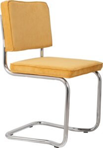 Žlutá manšestrová jídelní židle ZUIVER RIDGE KINK RIB Zuiver