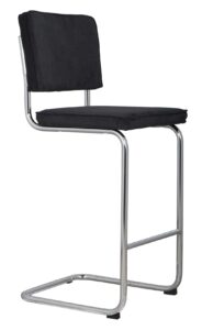 Černá manšestrová barová židle ZUIVER RIDGE RIB Zuiver