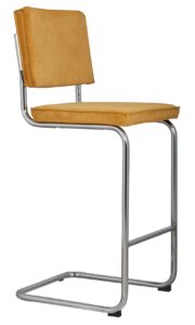 Žlutá manšestrová barová židle ZUIVER RIDGE RIB Zuiver