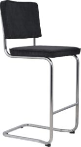 Černá manšestrová barová židle ZUIVER RIDGE KINK RIB Zuiver