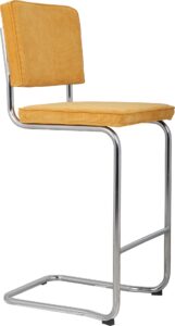 Žlutá manšestrová barová židle ZUIVER RIDGE KINK RIB Zuiver