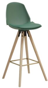 SCANDI Tmavě zelená plastová barová židle Hannah 75