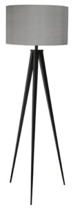Černá stojací lampa ZUIVER TRIPOD s šedým stínidlem Zuiver