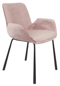 Růžová sametová jídelní židle ZUIVER BRIT Zuiver