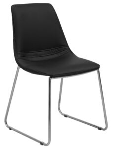 SCANDI Černá koženková jídelní židle Bruno SCANDI