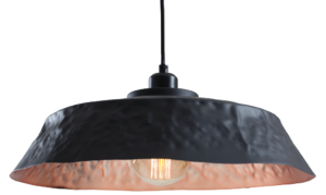 Nordic Design Černé kovové závěsné světlo Deacon 45 cm s měděnými prvky Nordic Design