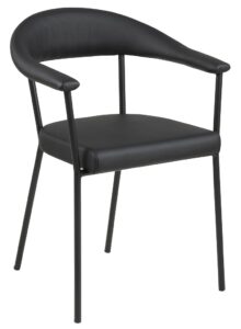 SCANDI Černá koženková jídelní židle Gordon SCANDI