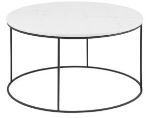 SCANDI Bílý mramorový konferenční stolek Morgan 80 cm SCANDI