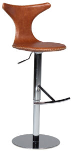 Hnědá kožená barová židle DAN-FORM Dolphin 78–105 cm DAN-FORM