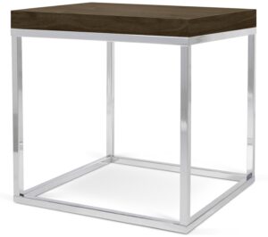 Porto Deco Ořechový konferenční stolek Xanti s chromovou podnoží 50 x 50 cm Porto Deco
