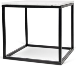 Porto Deco Bílý mramorový konferenční stolek Xanti s černou podnoží 50 x 50 cm Porto Deco