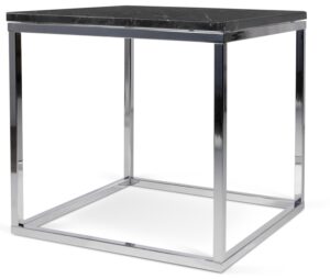 Porto Deco Černý mramorový konferenční stolek Xanti s chromovou podnoží 50 x 50 cm Porto Deco