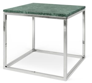 Porto Deco Zelený mramorový konferenční stolek Xanti s chromovou podnoží 50 x 50 cm Porto Deco