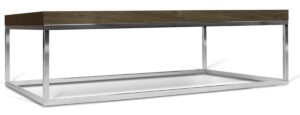 Porto Deco Ořechový konferenční stolek Xanti II 120 x 75 cm s chromovou podnoží Porto Deco