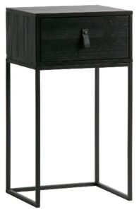 Hoorns Černý dřevěný odkládací stolek Tason 40x35 cm Hoorns
