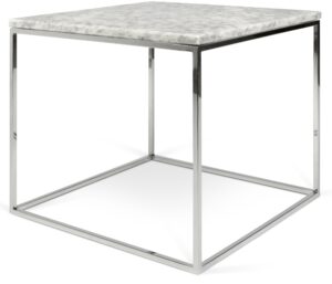 Porto Deco Bílý mramorový konferenční stolek Amaro s chromovou podnoží 50 x 50 cm Porto Deco