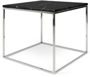 Porto Deco Černý mramorový konferenční stolek Amaro s chromovou podnoží 50 x 50 cm Porto Deco