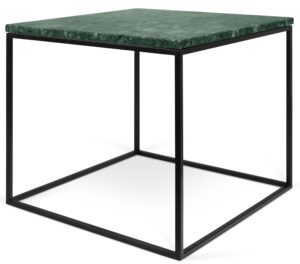 Porto Deco Zelený mramorový konferenční stolek Amaro s černou podnoží 50 x 50 cm Porto Deco
